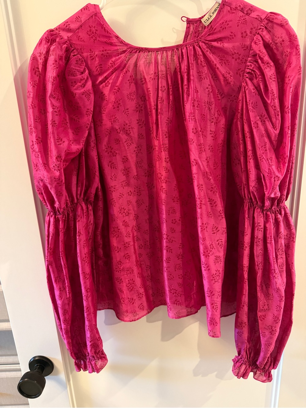 Ulla Johnson Vibrant Fuchsia Puff-Sleeve Blouse